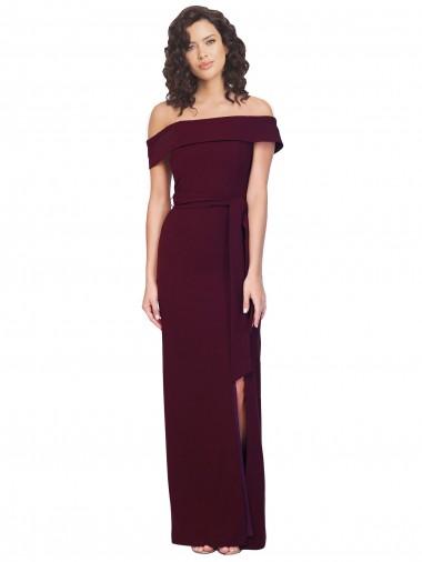 Burgundy Gold Square Neck Sleeveless Low Back Sheath Formal Evening Gown / Prom Dress / Bridesmaid Dress Townsville