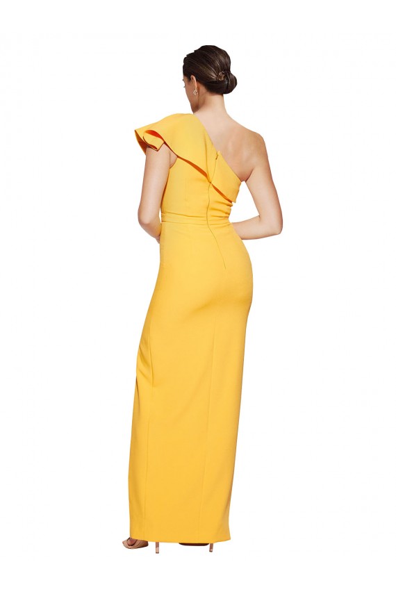 Saffron One Shoulder Sleeveless Sheath Formal Evening Gown / Prom Dress / Bridesmaid Dress Townsville