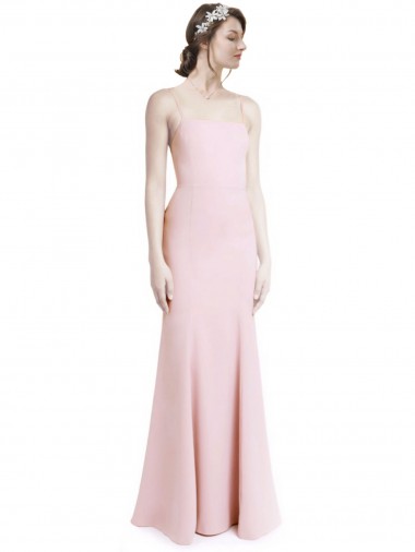 Pink Square Neck Sleeveless Open Back Mermaid, Sheath Prom Dress / Bridesmaid Dress Townsville