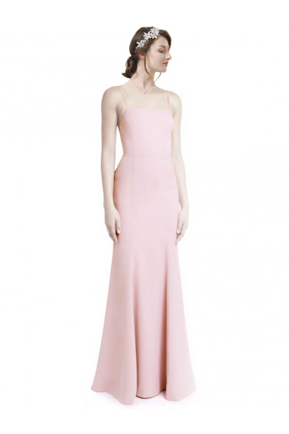 Pink Square Neck Sleeveless Open Back Mermaid, Sheath Prom Dress / Bridesmaid Dress Townsville