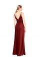 Burgundy V-Neck Sleeveless V-Back A-Line Formal Evening Gown / Prom Dress / Bridesmaid Dress Townsville