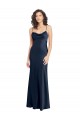 Dark Navy Cowl Neck Sleeveless Open Back A-Line Black Tie Evening Gown / Prom Dress / Bridesmaid Dress Townsville