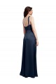 Dark Navy Cowl Neck Sleeveless Low Back A-Line Formal Evening Gown / Prom Dress / Bridesmaid Dress Townsville