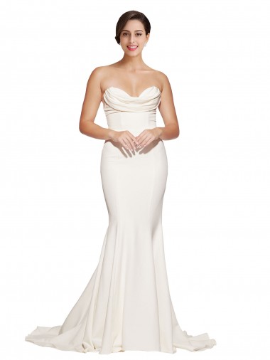 Ivory Strapless Sleeveless Low Back Mermaid Formal Evening Gown / Prom Dress / Bridesmaid Dress Townsville