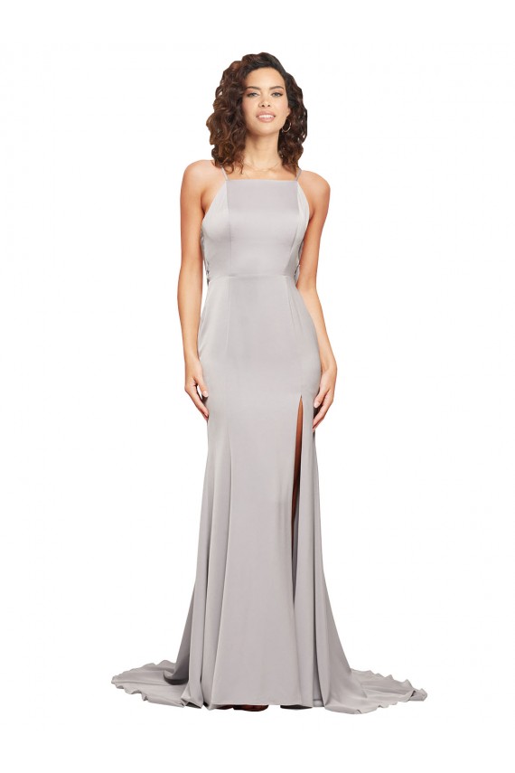 High Neck Sleeveless Low Back A-Line Formal Evening Gown / Prom Dress / Bridesmaid Dress Townsville