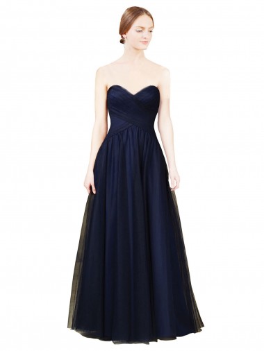 Dark Navy Strapless Sleeveless A-Line Bridesmaid Dress / Evening Dress Townsville