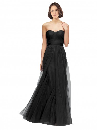 Black Sweetheart Sleeveless A-Line Bridesmaid Gown Townsville