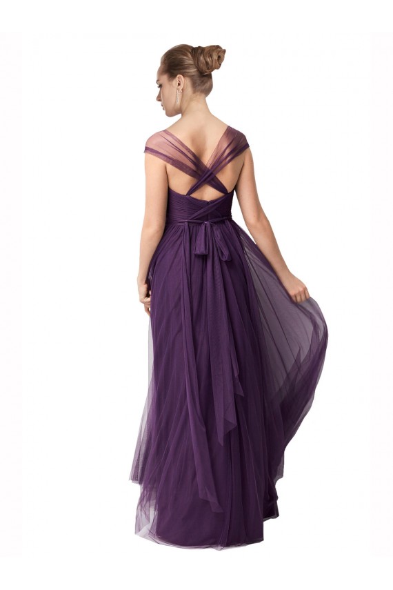 Plum Purple Sweetheart Cap Sleeves A-Line Bridesmaid Dress Townsville