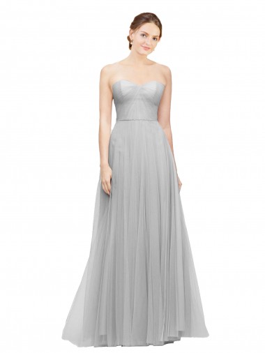 Silver Sweetheart Sleeveless Tulle A-Line Bridesmaid Dress Townsville