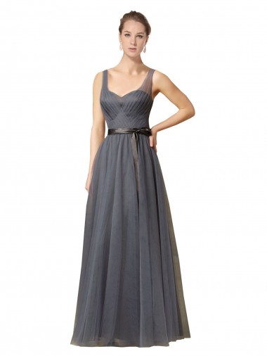 Slate Grey Sweetheart Sleeveless V-Back A-Line Formal Dress / Bridesmaid Dress Townsville