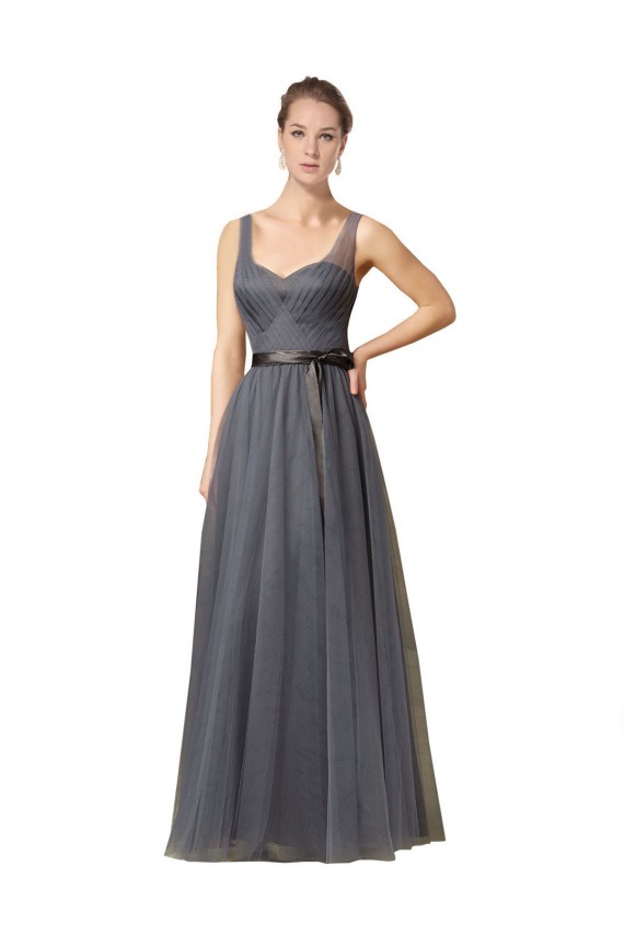 Slate Grey Sweetheart Sleeveless V-Back A-Line Formal Dress / Bridesmaid Dress Townsville