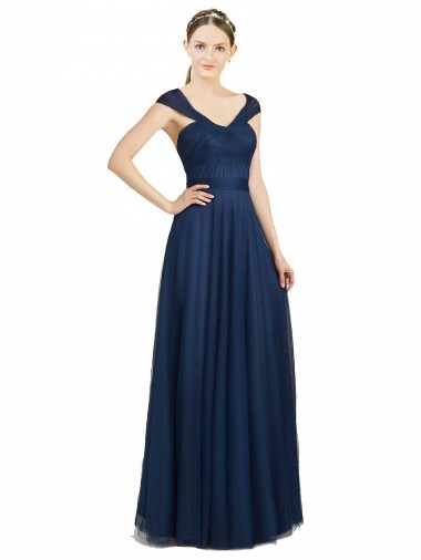 Dark Navy Sweetheart Sleeveless Low Back A-Line Bridesmaid Dress Townsville