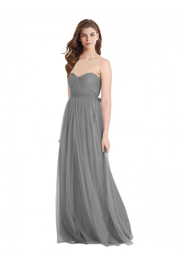 Slate Grey Sweetheart Sleeveless A-Line Bridesmaid Gown Townsville