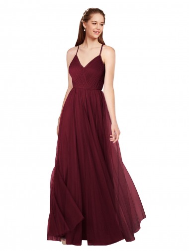 Burgundy Sweetheart Sleeveless Keyhole Back A-Line Bridesmaid Dress Townsville