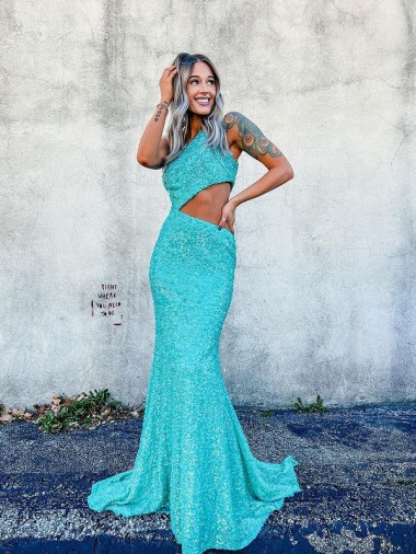 One Shoulder Sleeveless Mermaid Prom Dresses Townsville