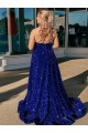 Royal Blue One Shoulder Sleeveless A-Line Prom Dress / Evening Gown Townsville