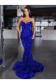 Royal Blue Spaghetti Straps Sleeveless Mermaid Evening Gown / Prom Dress Townsville