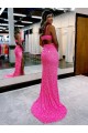 V-Neck Sleeveless Velvet Sequin Long Sheath Evening Dress Townsville