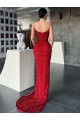 Red V-Neck Sleeveless Sheath Evening Gown / Prom Dress Townsville