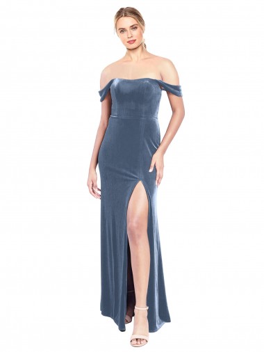 Dusty Blue Strapless Sleeveless A-Line Prom Dress / Bridesmaid Dress Townsville