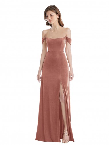 Cinnamon Rose Off the Shoulder Sleeveless A-Line Semi Formal Evening Dress / Prom Dress / Bridesmaid Dress Townsville