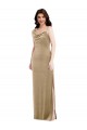 Champagne One Shoulder Sleeveless Sheath Black Tie Evening Gown / Prom Dress / Bridesmaid Dress Townsville