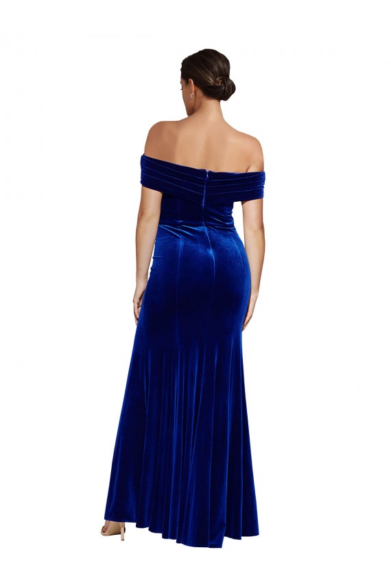 Royal Blue Off the Shoulder Sleeveless Mermaid Formal Evening Gown / Prom Dress / Bridesmaid Dress Townsville