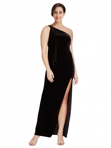 Black One Shoulder Sleeveless Sheath Formal Evening Gown / Prom Dress / Bridesmaid Dress Townsville