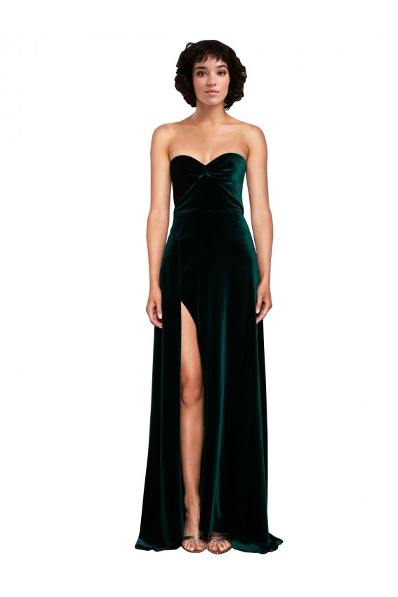 Dark Green Sweetheart Sleeveless Low Back A-Line Semi Formal Evening Dress / Prom Dress / Bridesmaid Dress Townsville