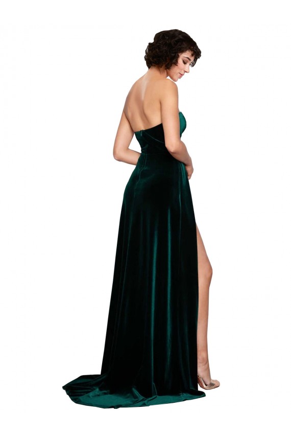 Dark Green Sweetheart Sleeveless Low Back A-Line Semi Formal Evening Dress / Prom Dress / Bridesmaid Dress Townsville